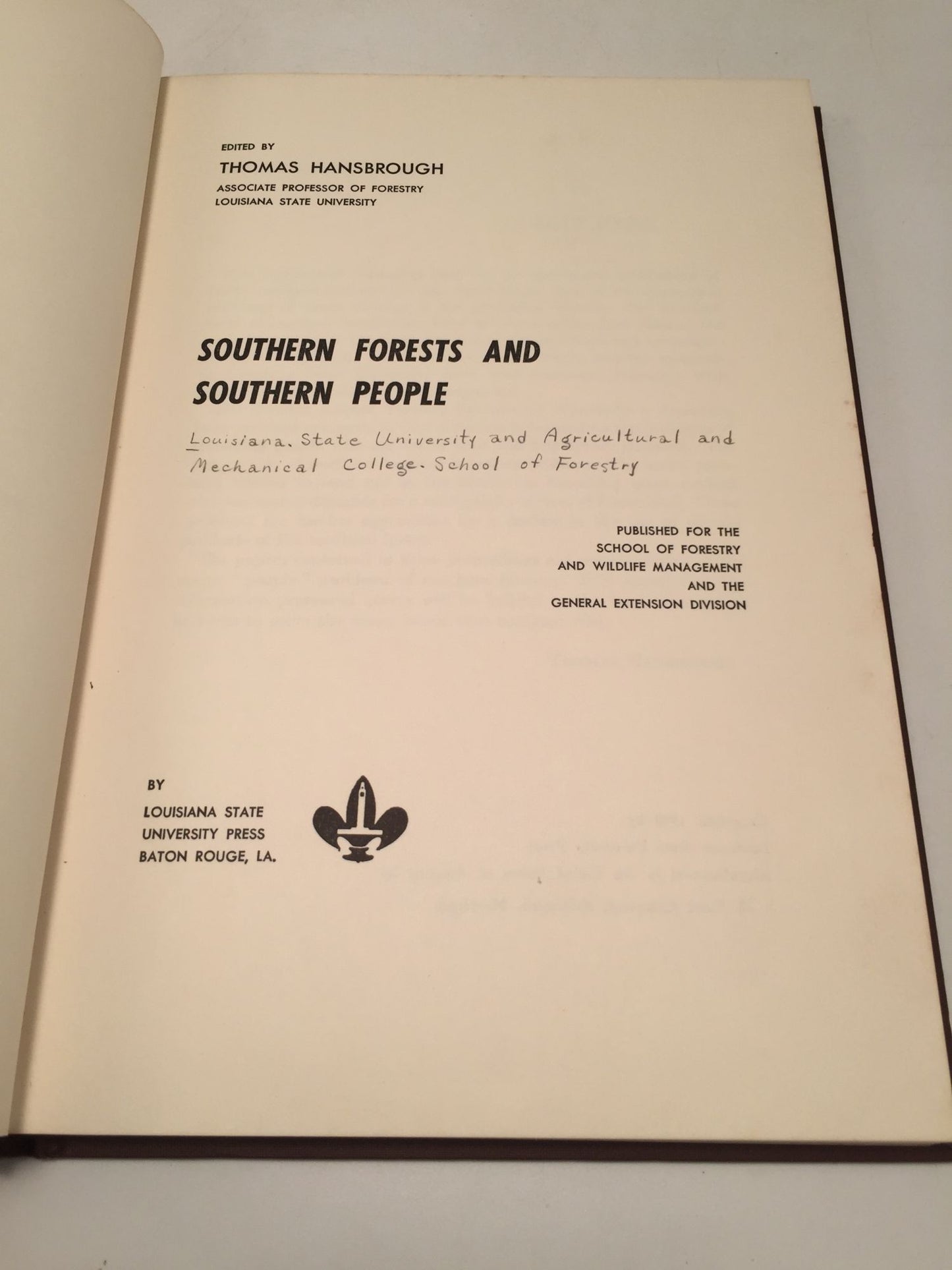 Southern Forests and Southern People