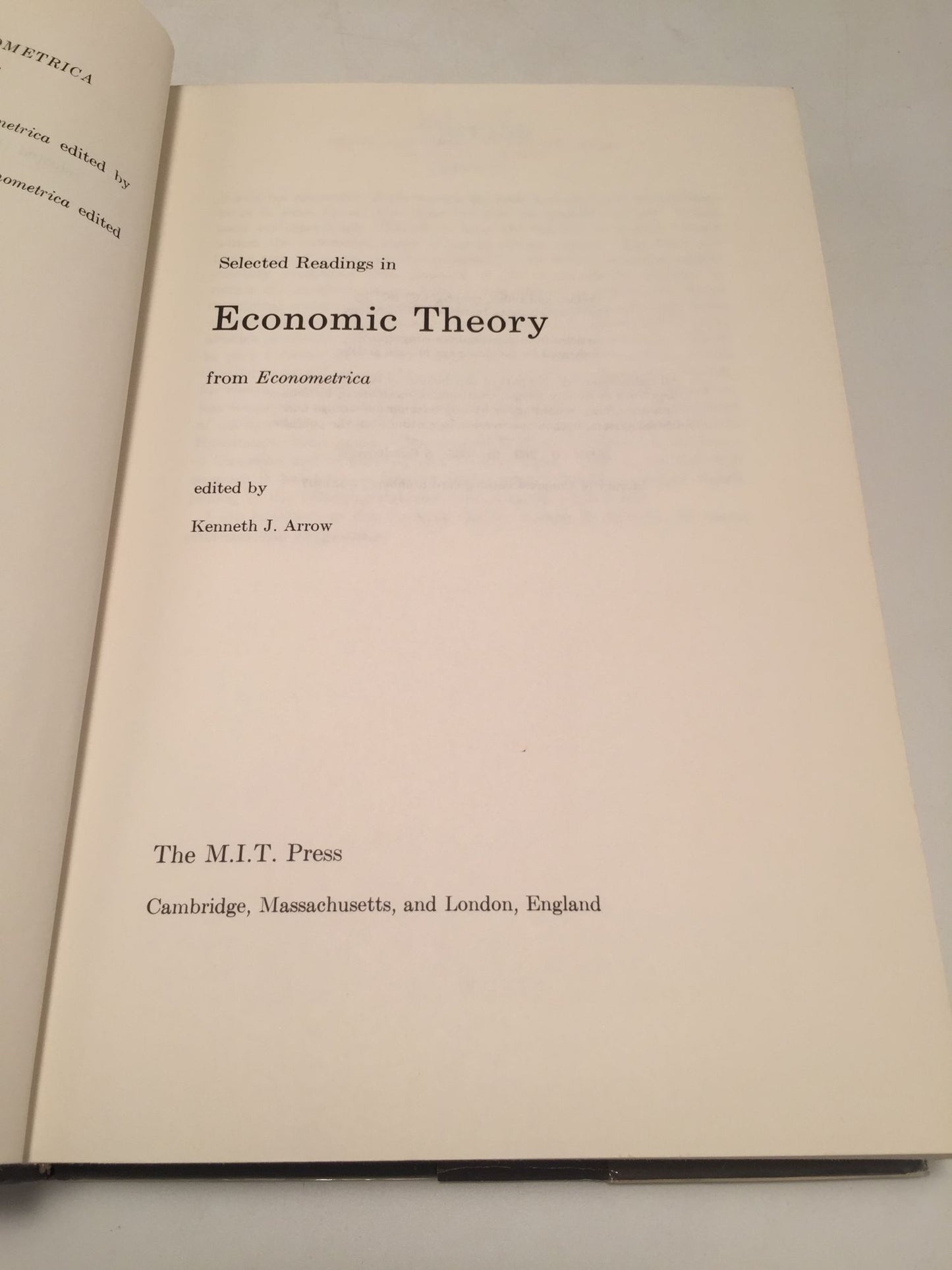 Selected Readings in Economic Theory from Econometrica