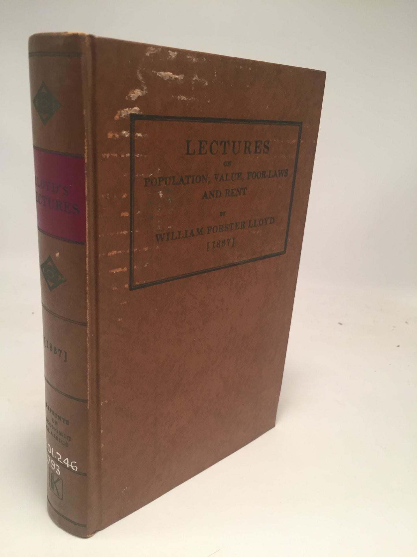 Lectures on Population, Value, Poor-Laws & Rent