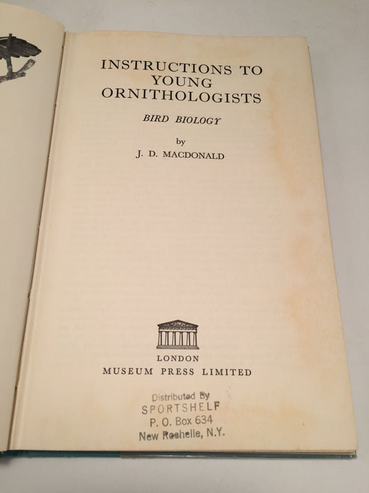 Instructions to Young Ornithologists: Bird Biology