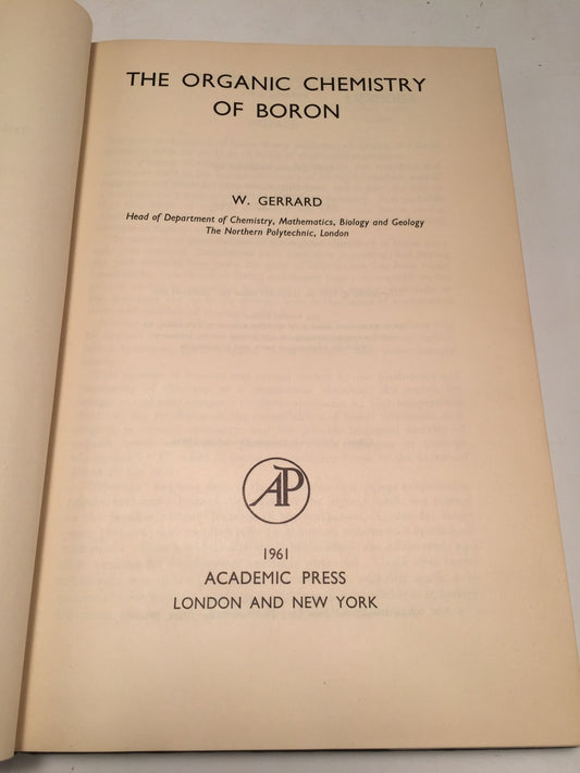 The Organic Chemistry of Boron