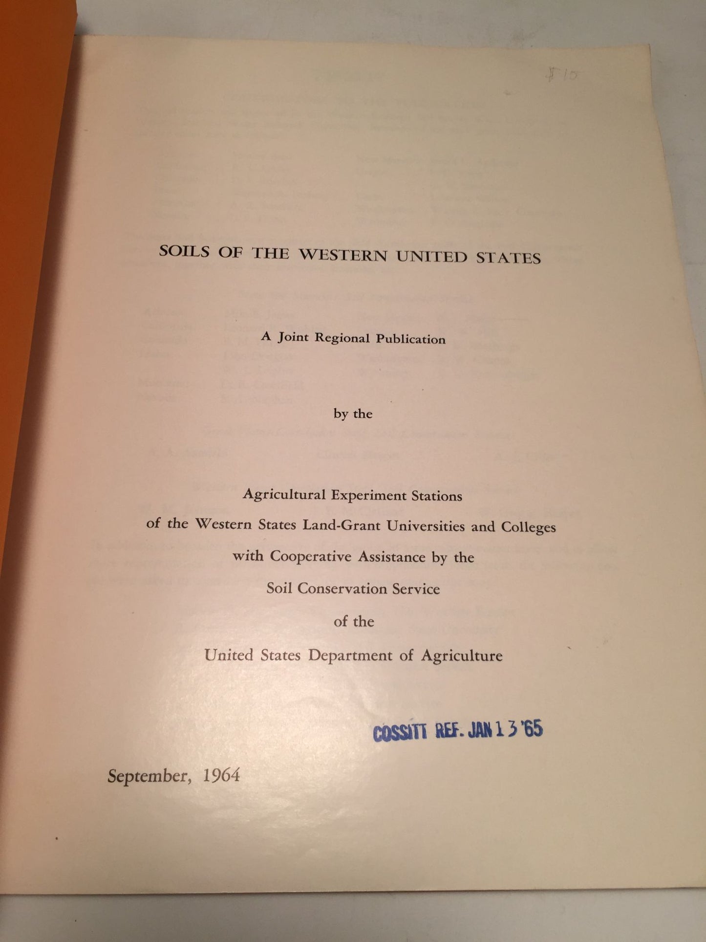 Soils of the Western United States (Exclusive of Hawaii and Alaska)