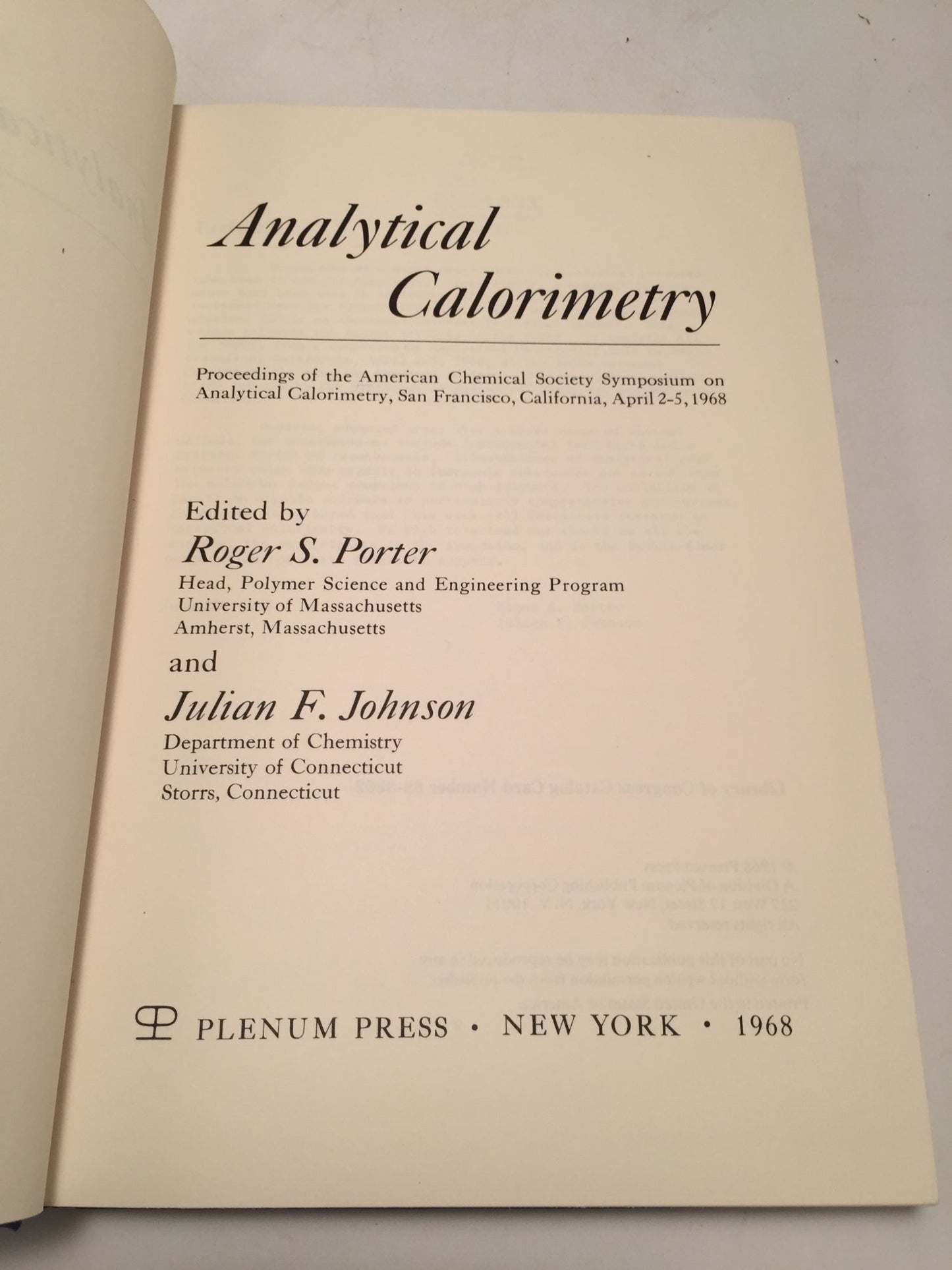 Analytical Calorimetry