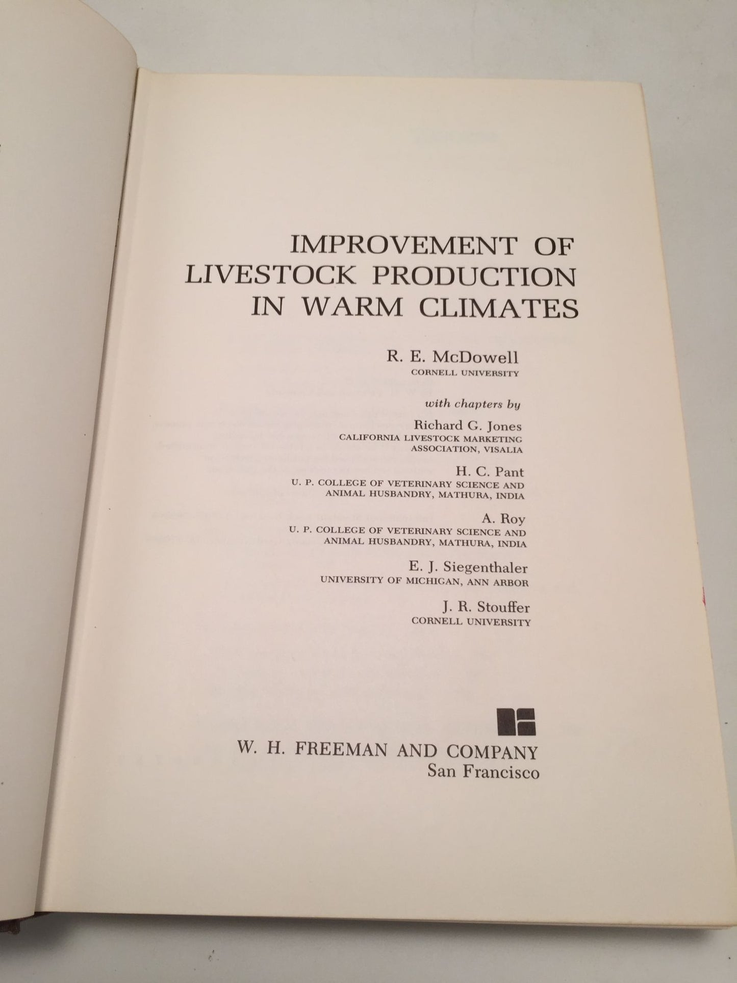 Improvement of Livestock Production In Warm Climates