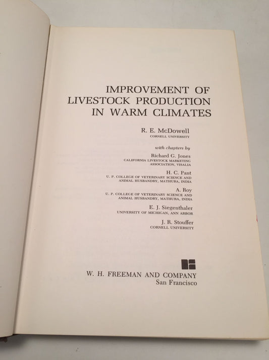 Improvement of Livestock Production In Warm Climates