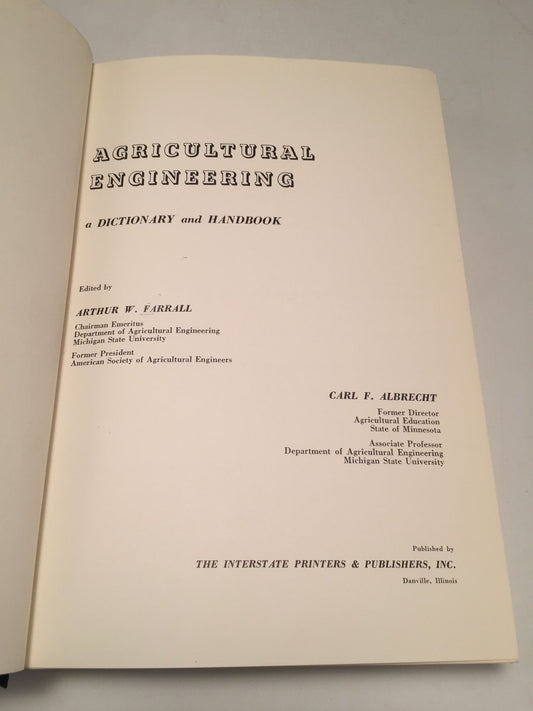 Agricultural Engineering: A Dictionary and Handbook