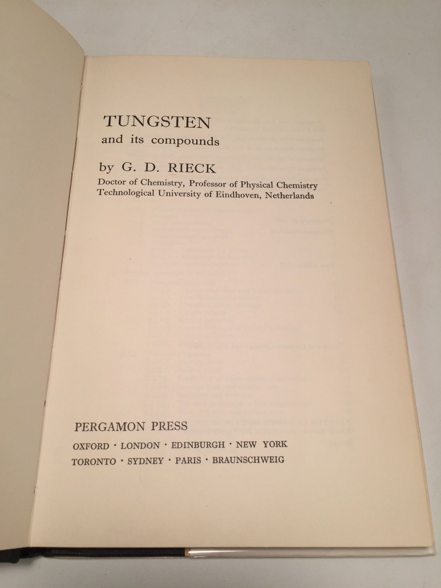 Tungsten and Its Compounds
