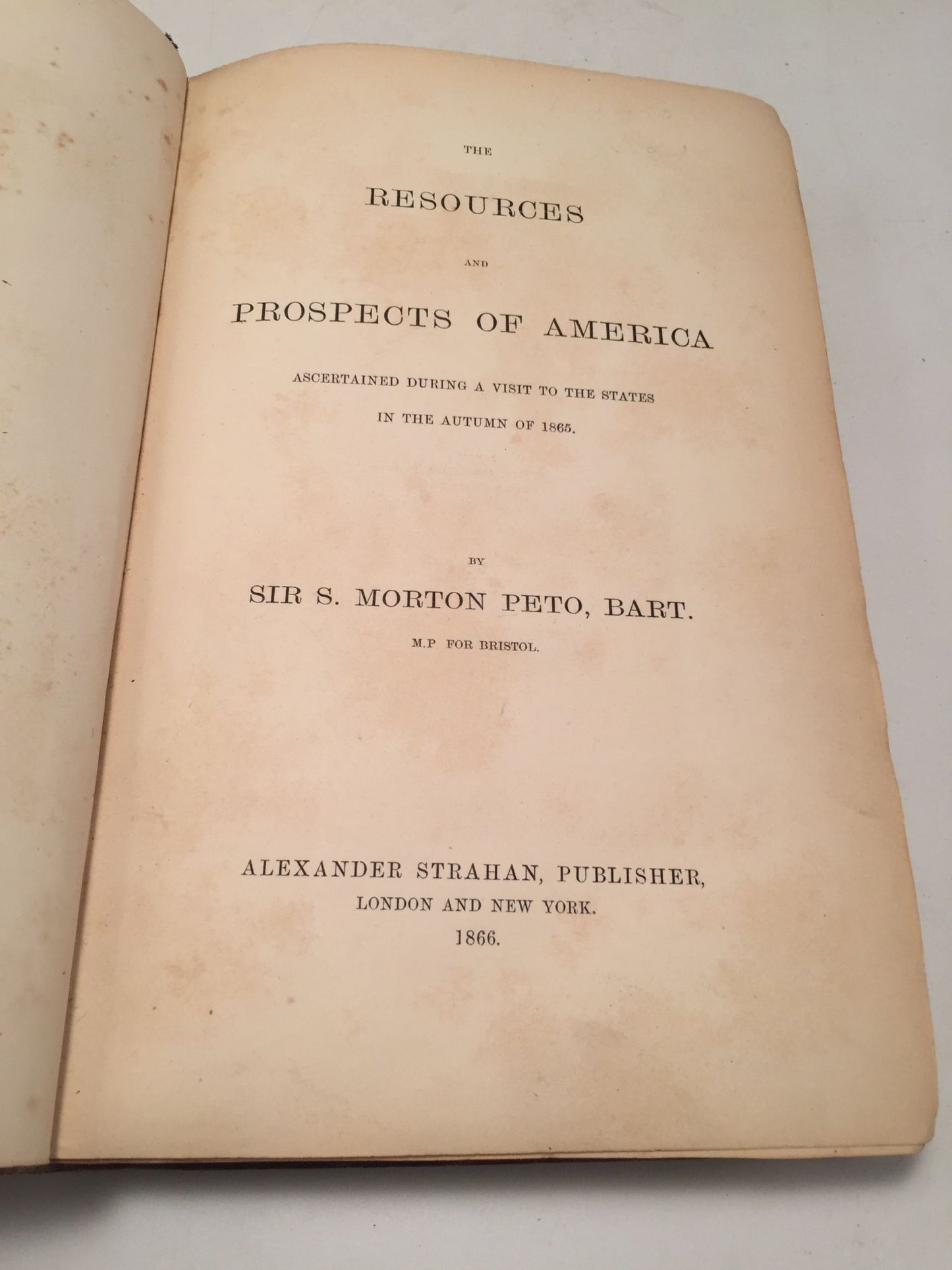 Resources and Prospects of America