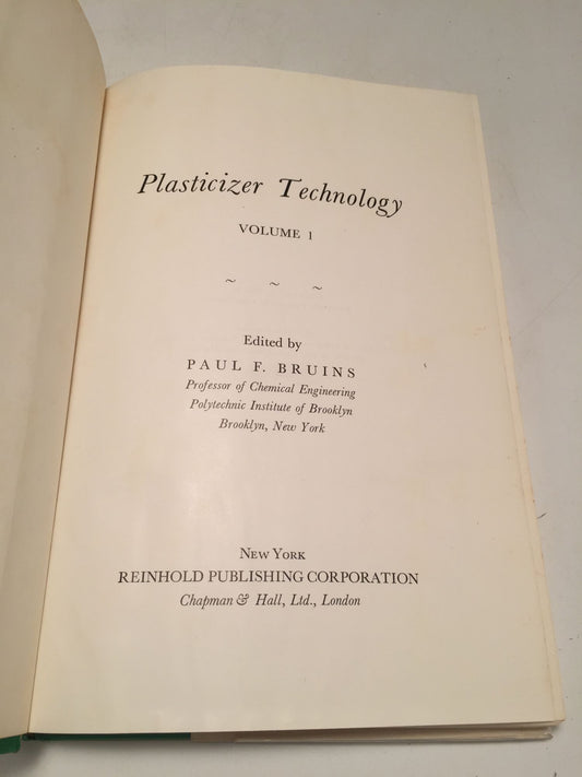 Plasticizer Technology (Vol. I)