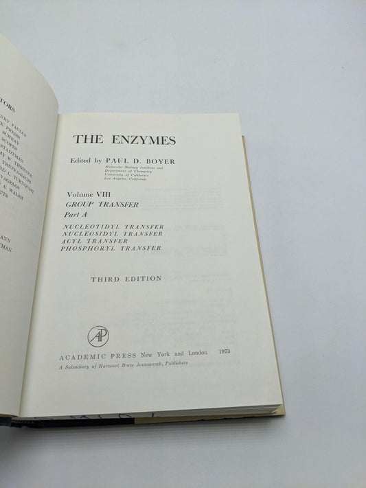 The Enzymes Volume VIII: Group Transfer Part A,  Nucleotidyl Transfer, Nucleosidyl Transfer, Acyl Transfer, Phosphoryl Transfer