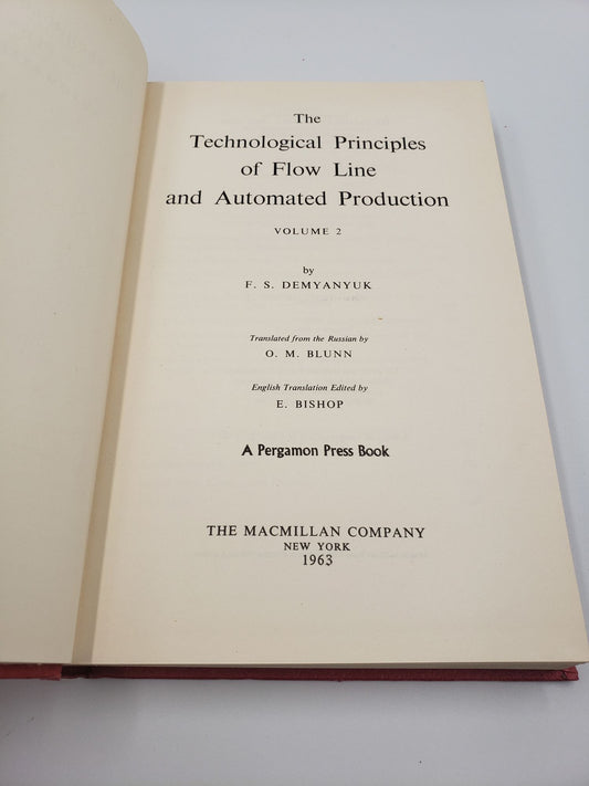 The Technological Principles of Flow Line and Automated Production (Volume 2)