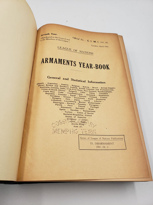 Armaments Year-Book 1930-1931