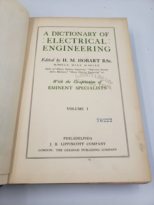 A Dictionary of Electrical Engineering (Volume 1)