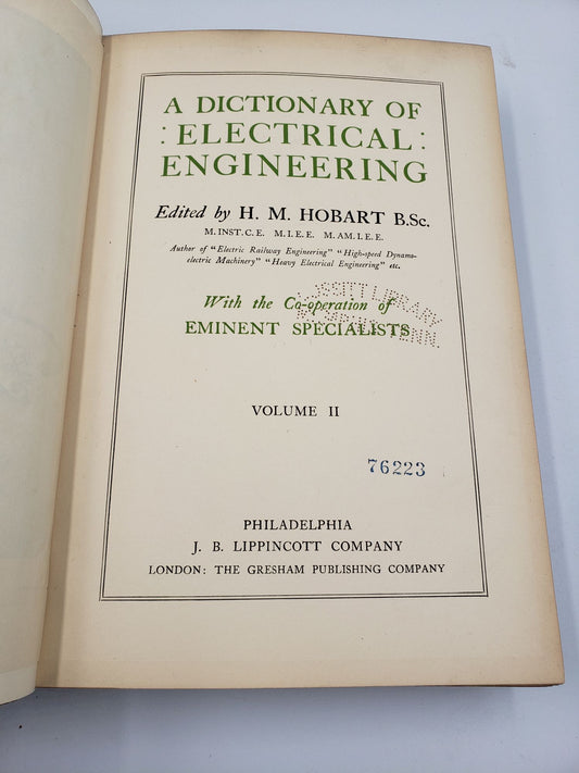 A Dictionary of Electrical Engineering (Volume 2)