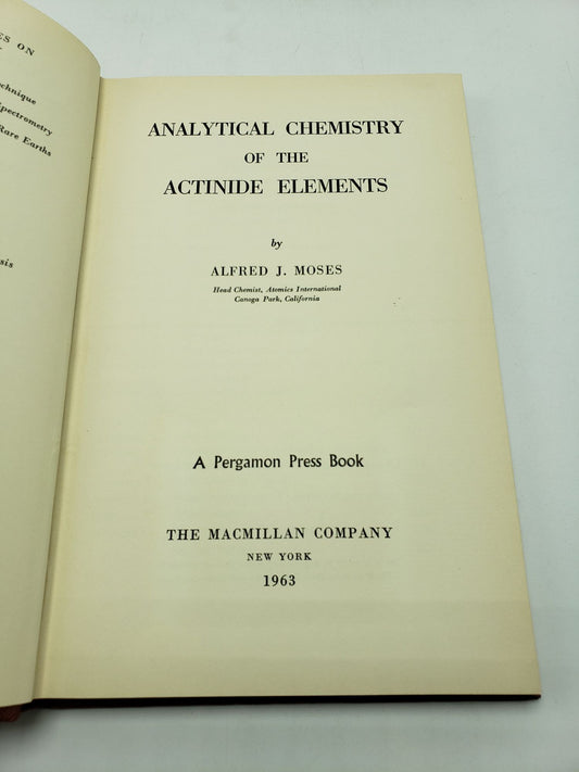 Analytical Chemistry of the Actinide Elements