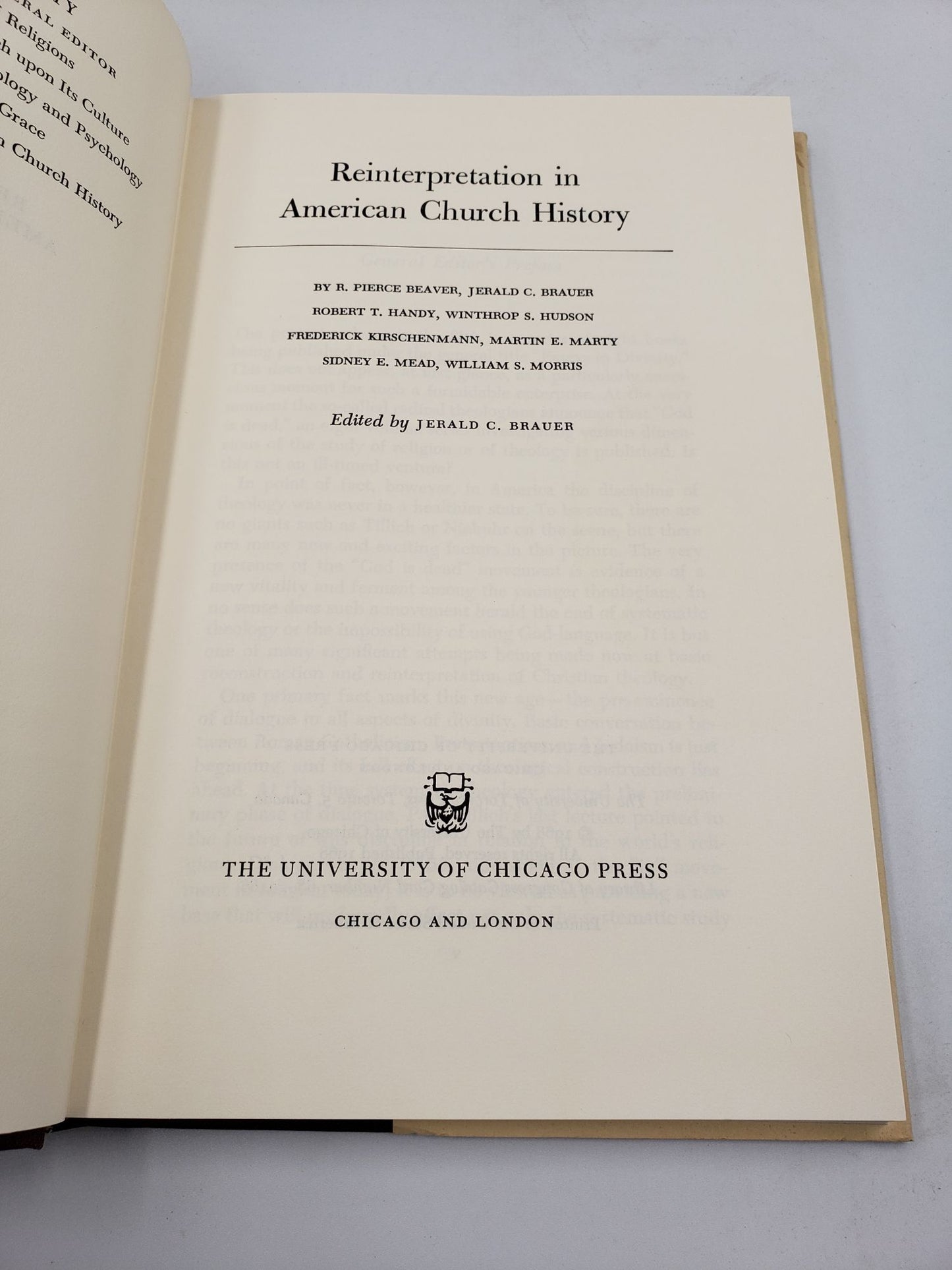 Essays in Divinity: Reinterpretation in American Church History (Volume 5)
