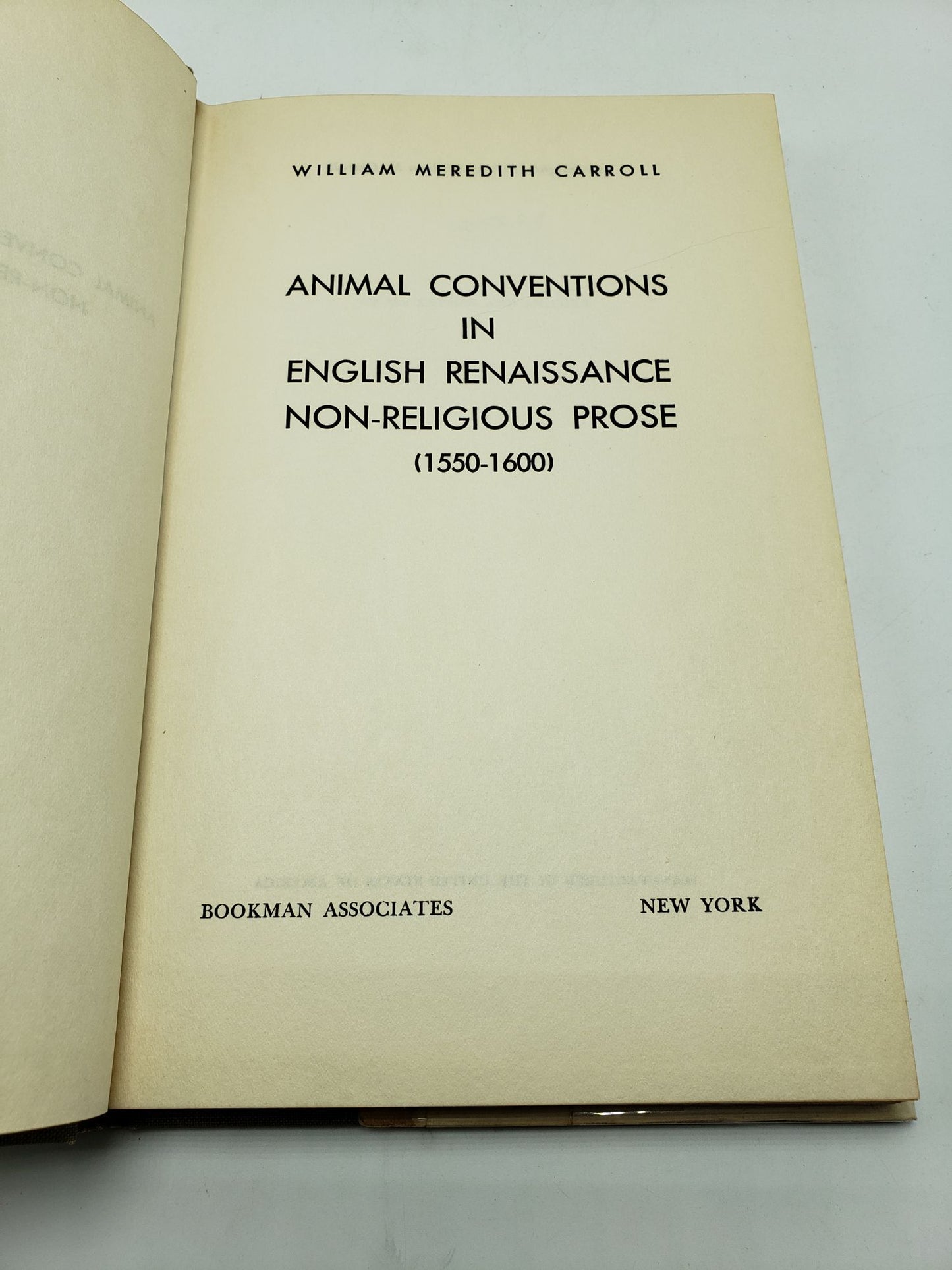 Animal Conventions in English Renaissance Non-Religious Prose (1550-1600)