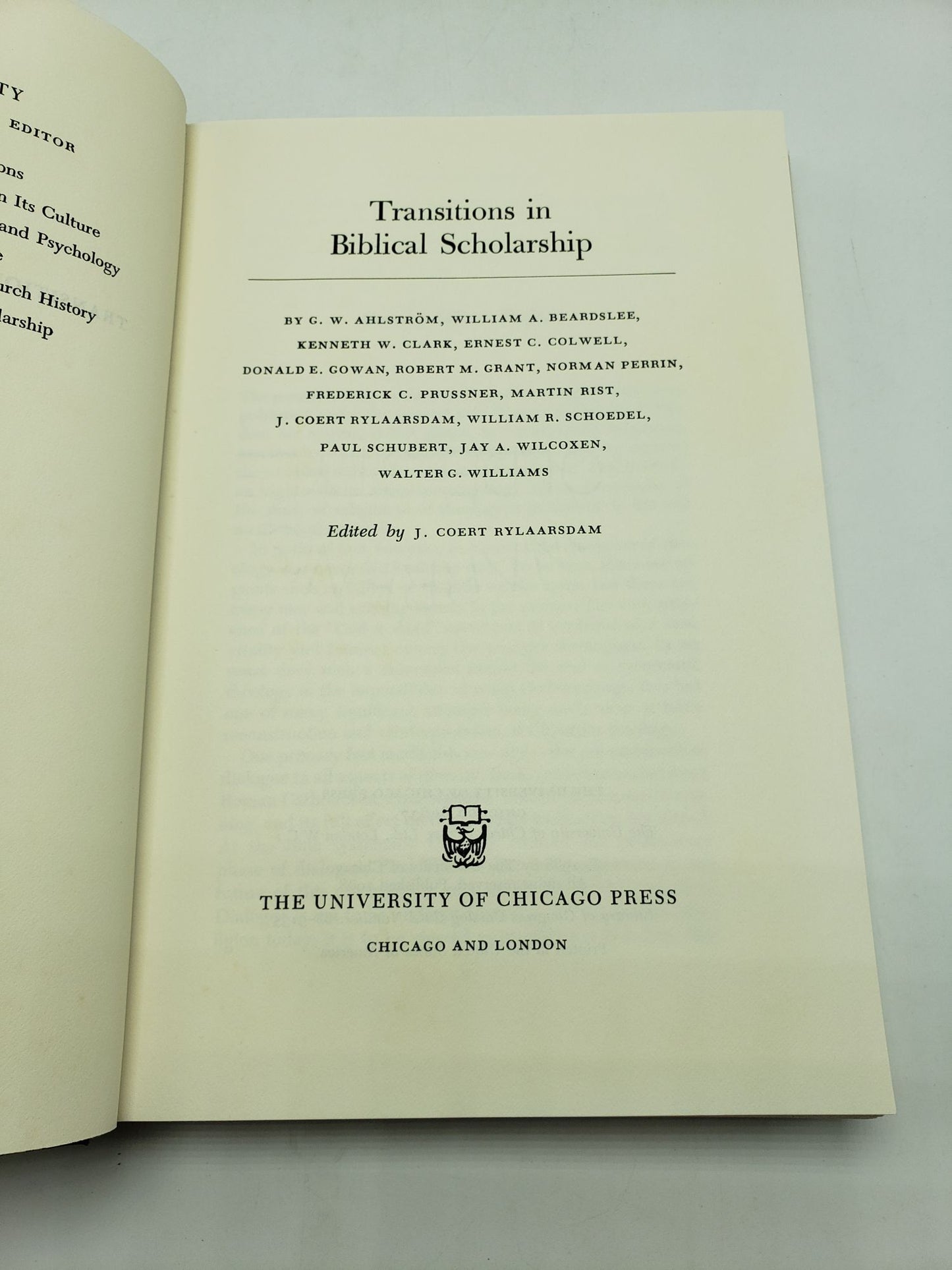 Essays in Divinity: Transitions in Biblical Scholarship (Volume 6)
