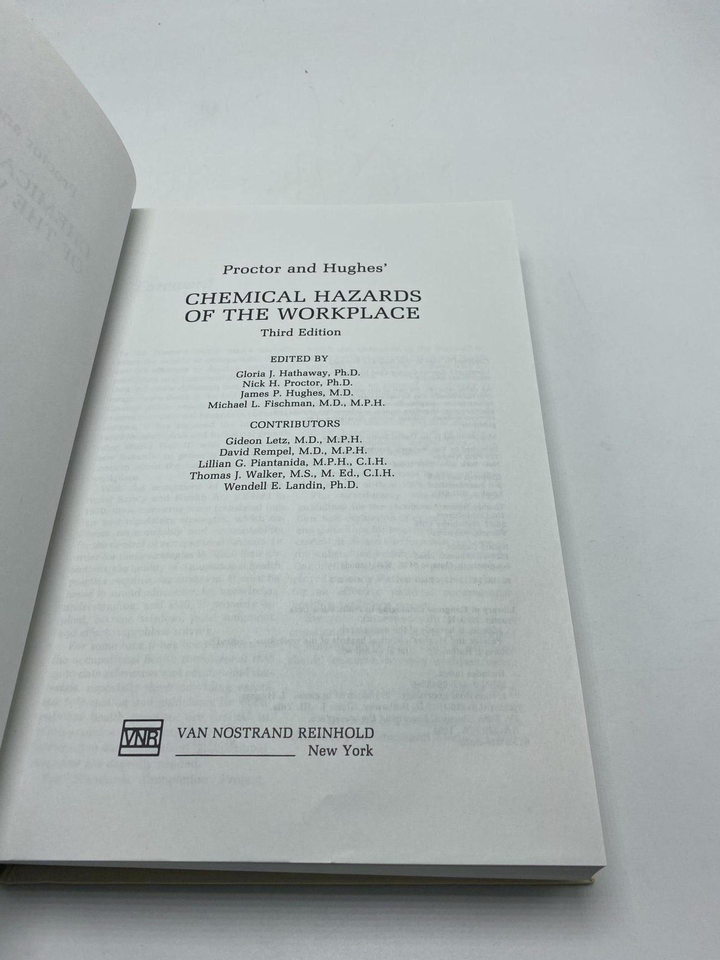 Proctor and Hughes' Chemical Hazards of the Workplace