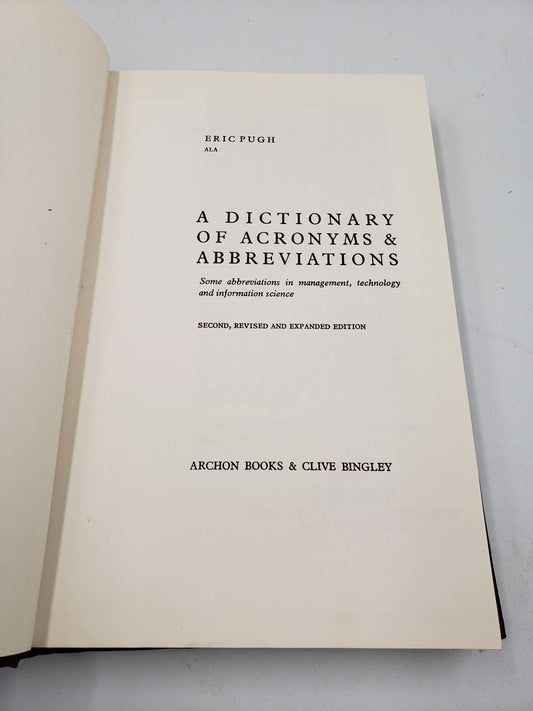 Dictionary of Acronyms and Abbreviations