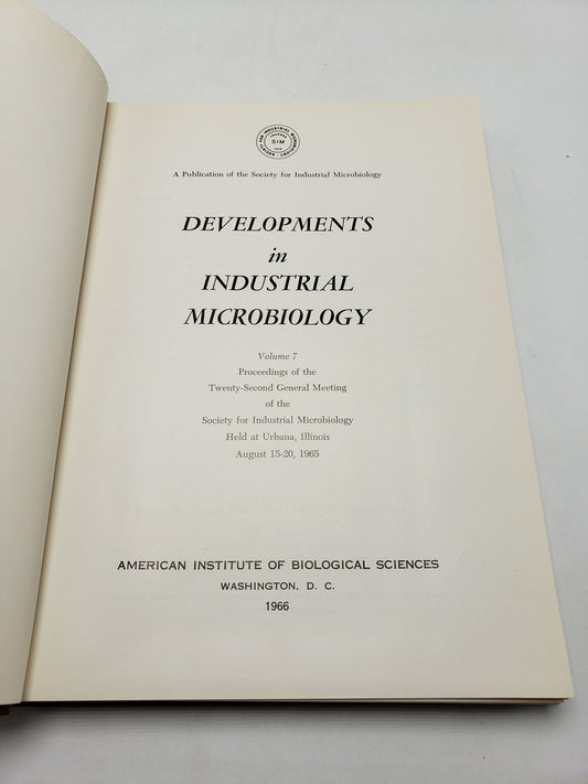 Developments in Industrial Microbiology (Volume 7)