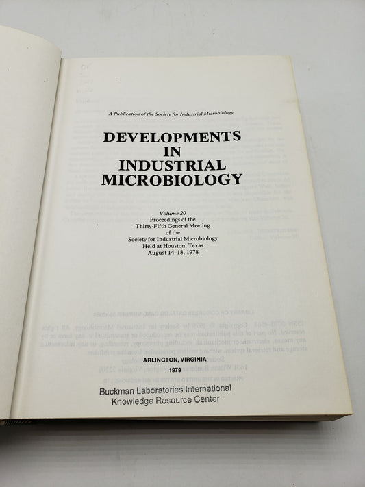 Developments in Industrial Microbiology (Volume 20)