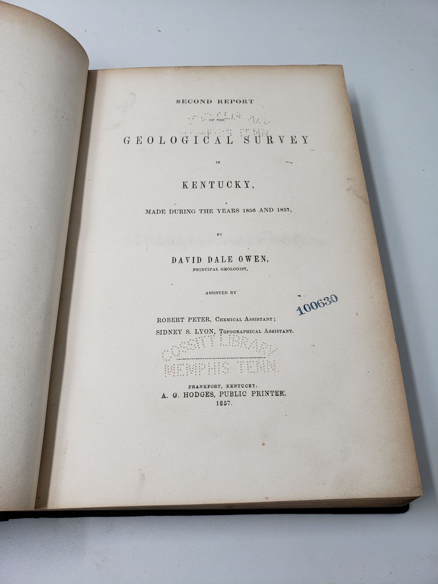 Second Report of the Geological Survey in Kentucky, Made During the Years 1856 and 1857