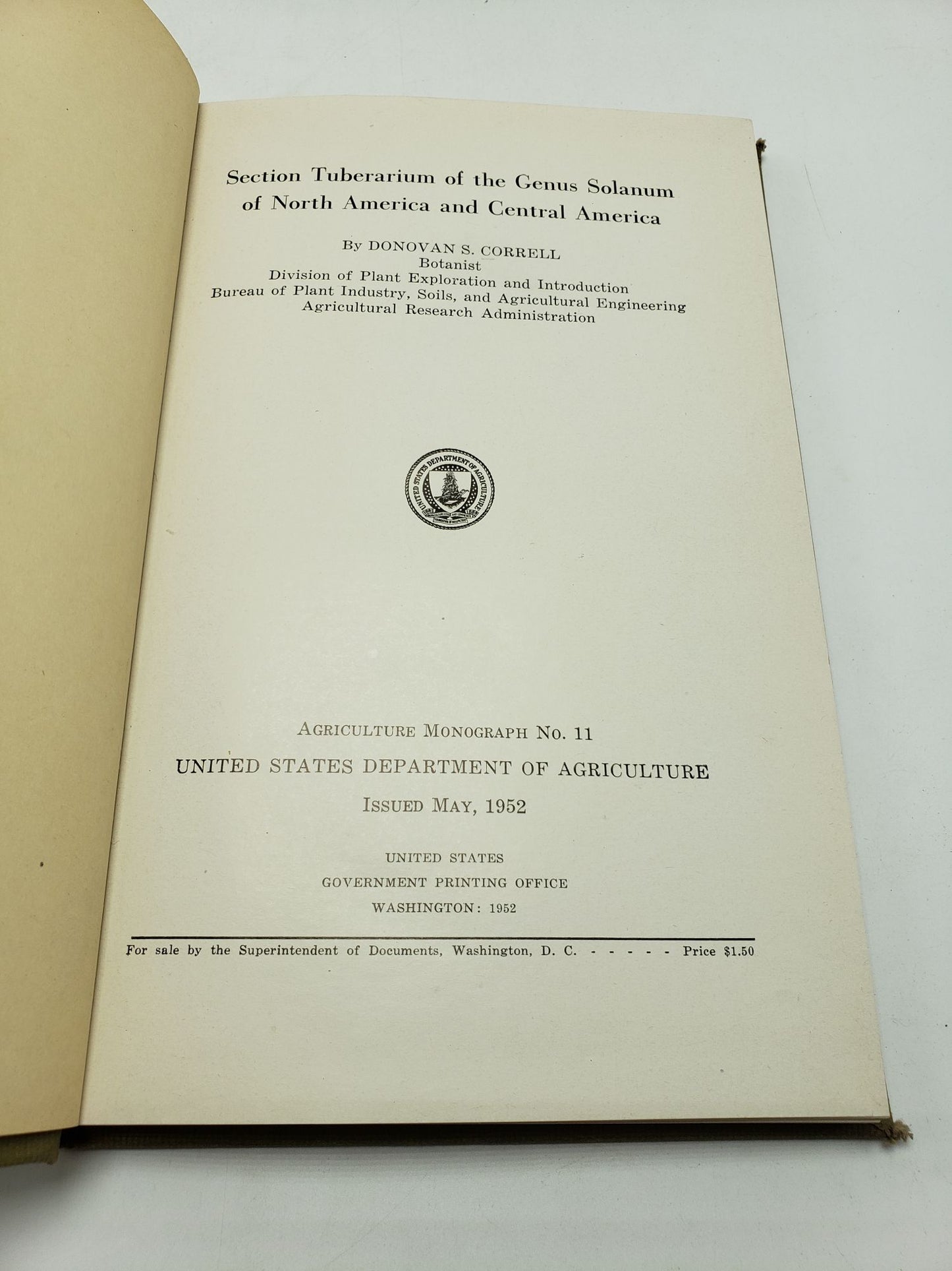 Section Tuberarium of the Genus Solanum of North America and South America