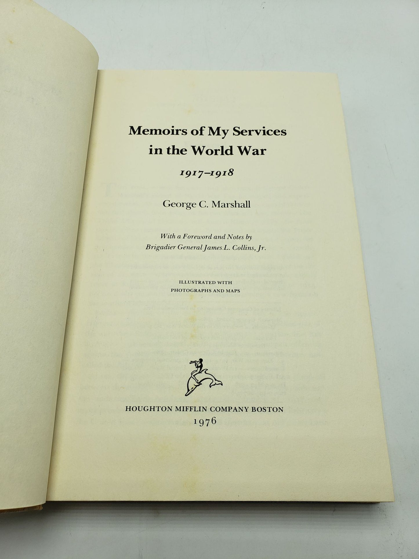 Memoirs of My Services in the World War 1917-1918