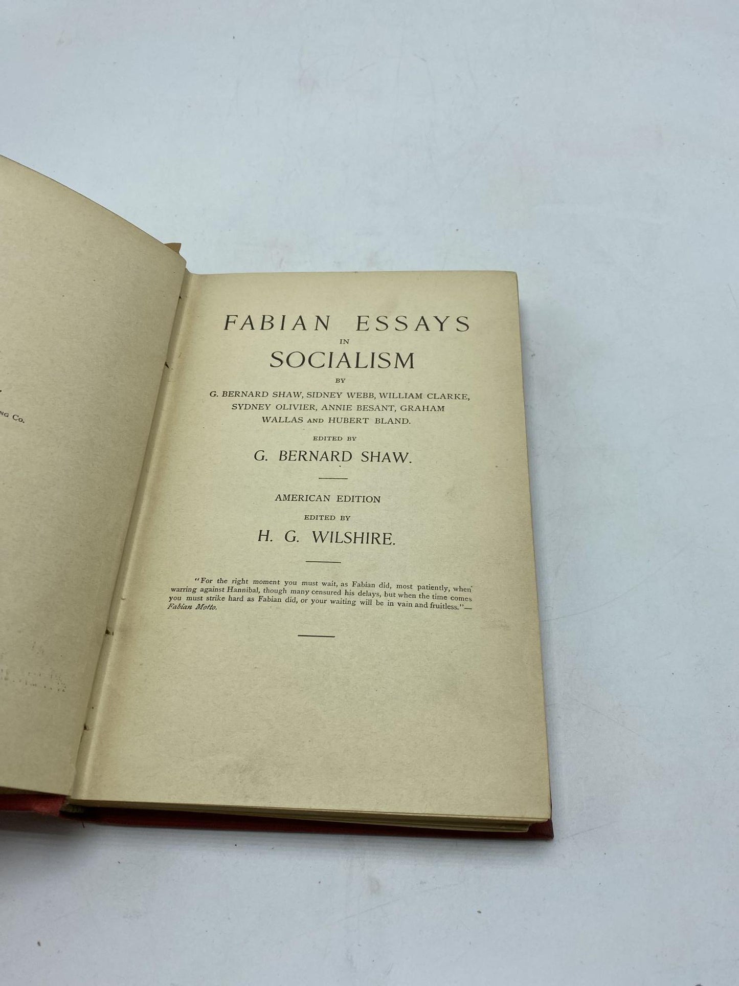 Fabian Essays In Socialism
