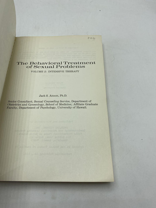 The Behavioral Treatment of Sexual Problems: Intensive Therapy (Volume 2)
